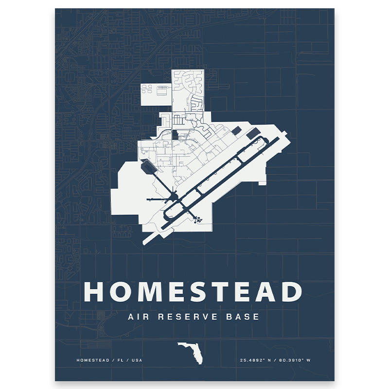 Homestead Air Reserve Base Map Print