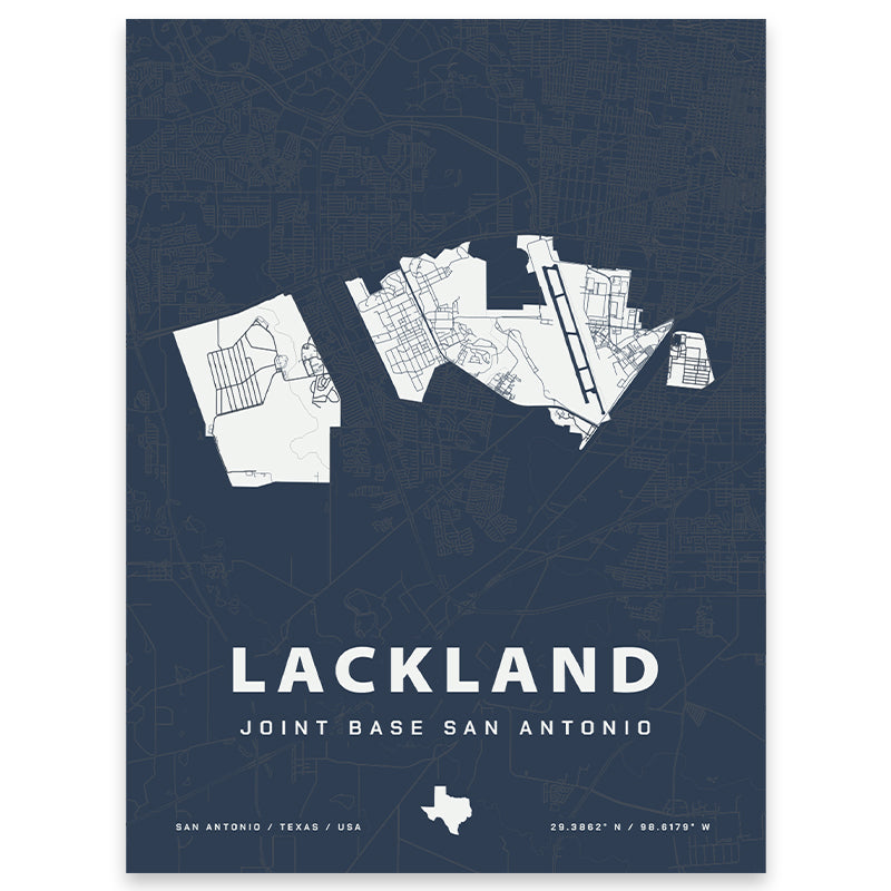 Lackland Joint Base Map Print