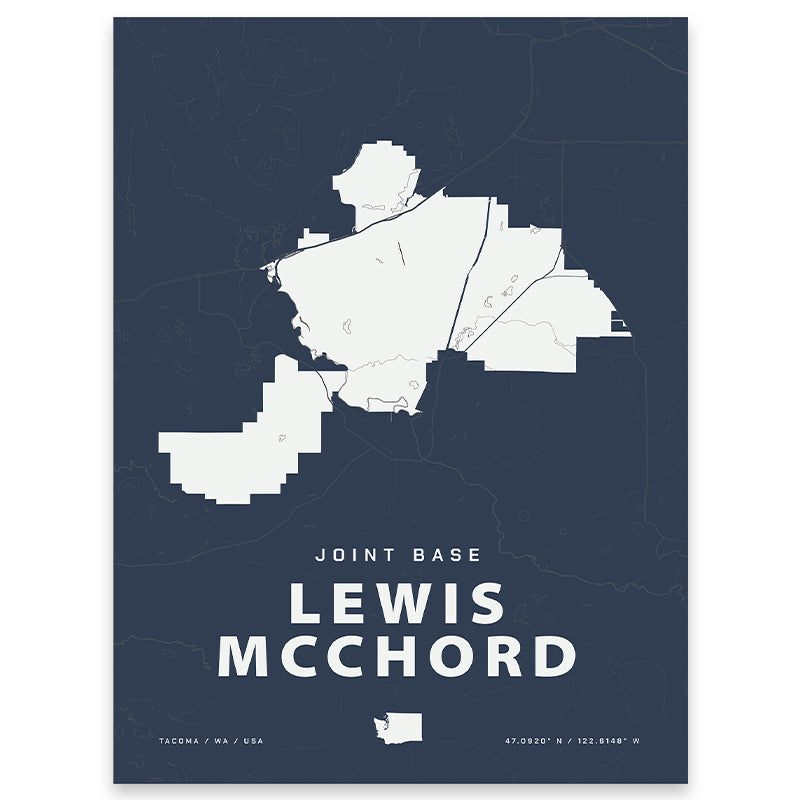 Joint Base Lewis McChord Map Print