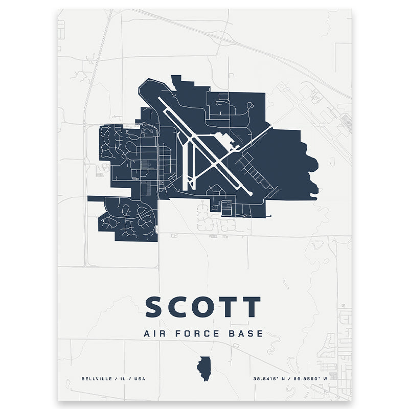 Scott Air Force Base Map Print