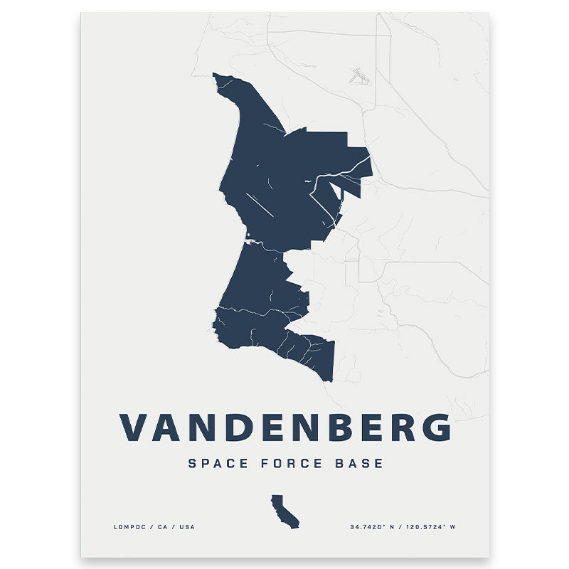 Vandenberg Space Force Base Map Print
