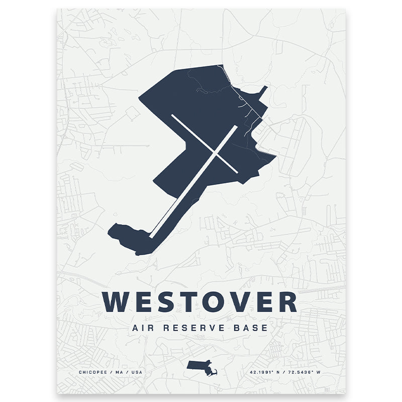 Westover Air Reserve Base Map Print
