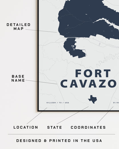 Fort Cavazos Map Print