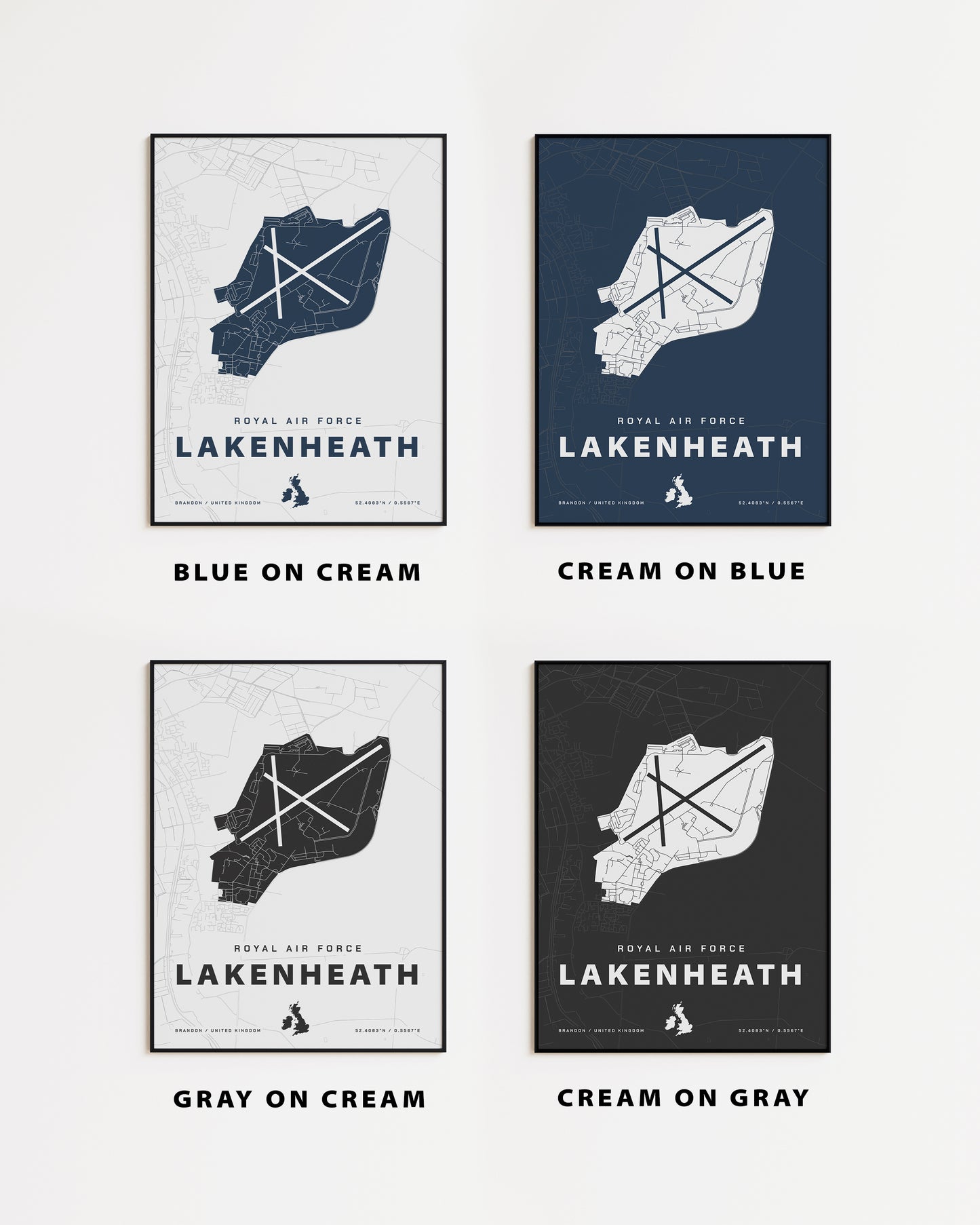 Royal Air Force Lakenheath Base Map Print