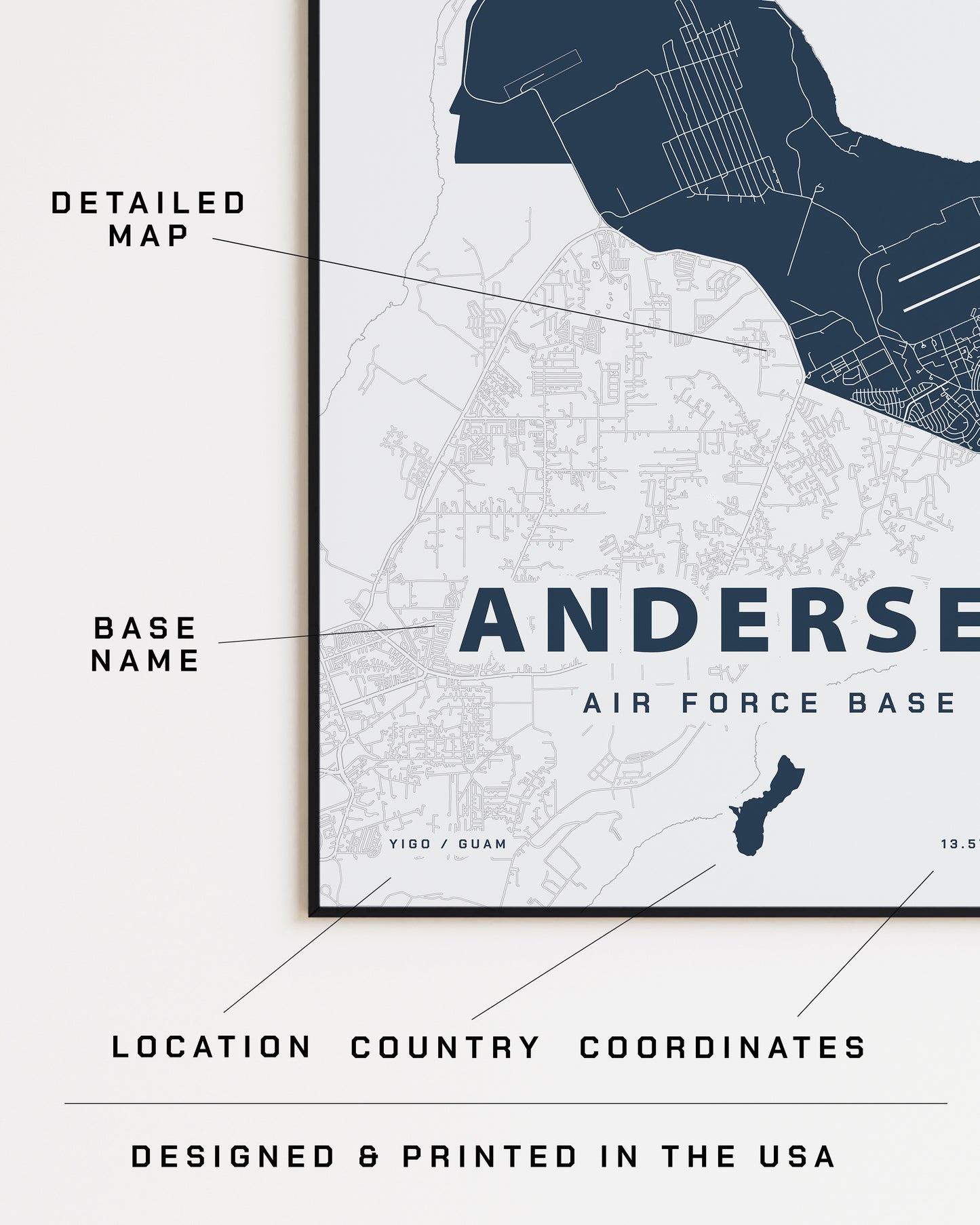 Andersen Air Force Base Map Print