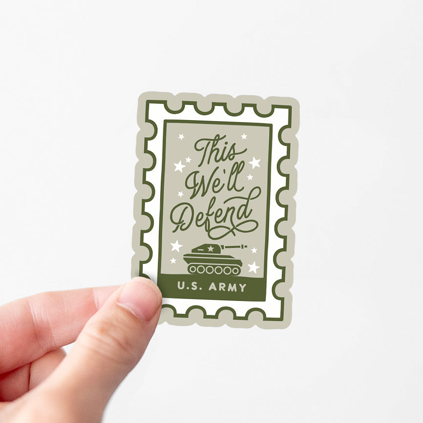 This We’ll Defend Army Stamp Sticker