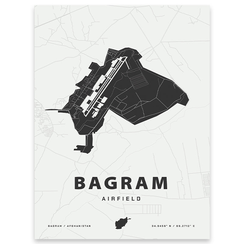 Bagram Air Base Map Print