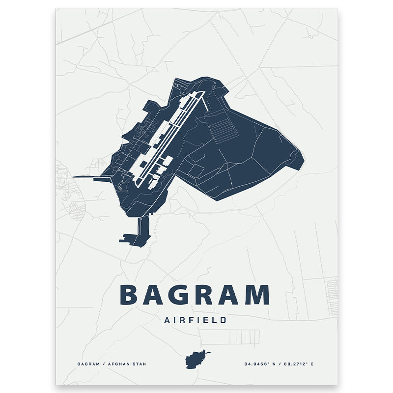Bagram Air Base Map Print