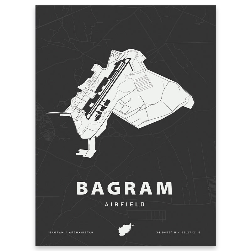 Bagram Air Base Map Print