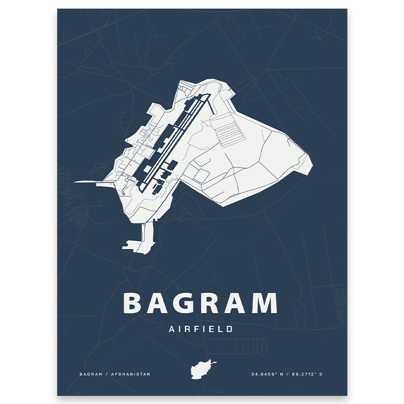 Bagram Air Base Map Print