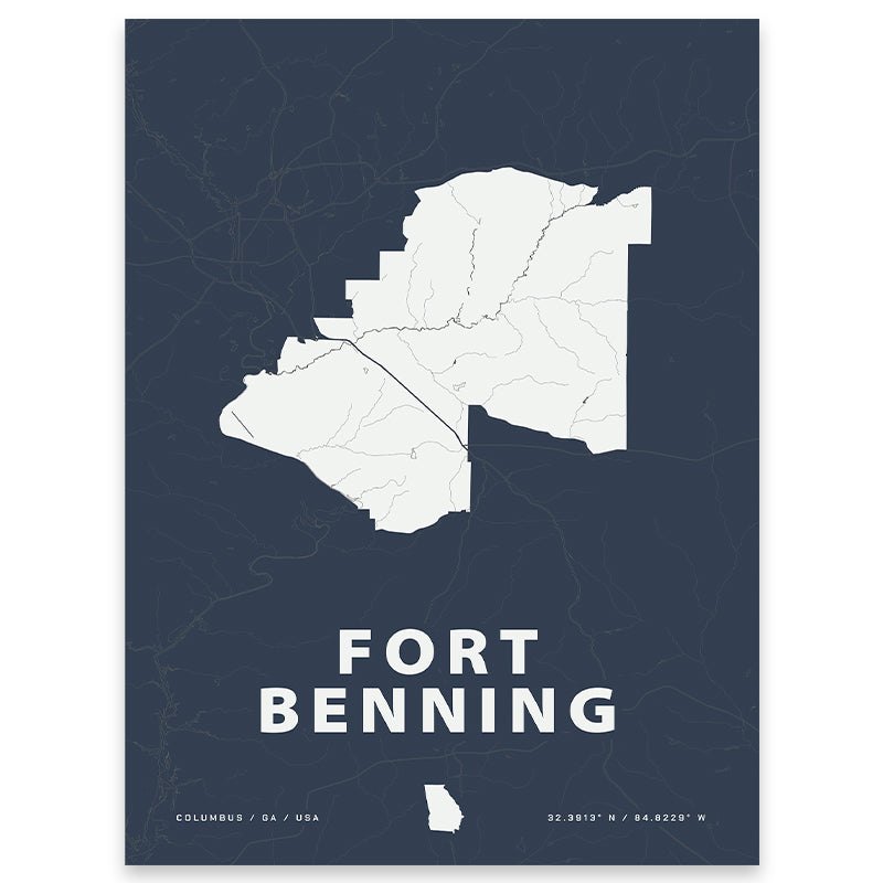 Fort Benning Map Print