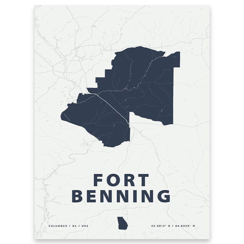 Fort Benning Map Print
