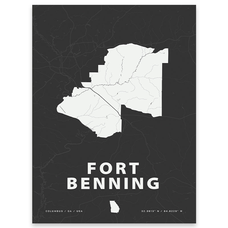 Fort Benning Map Print