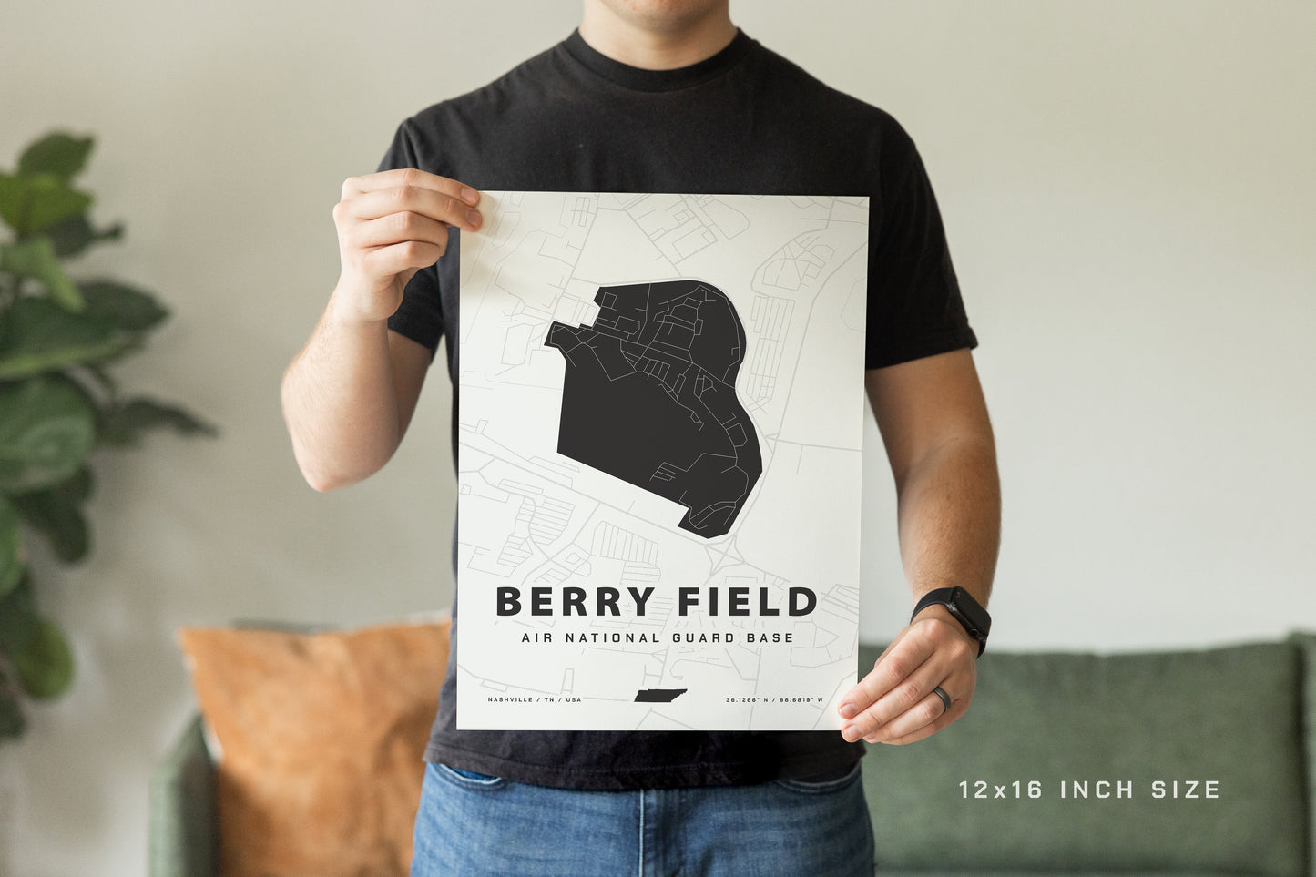 Berry Field Air National Guard Base Map Print