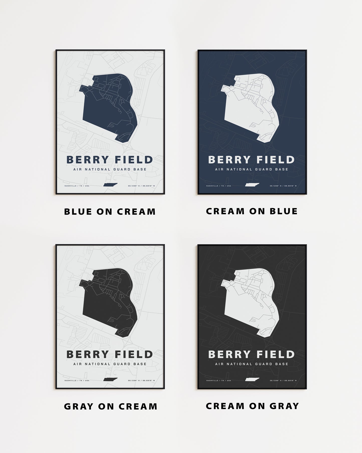 Berry Field Air National Guard Base Map Print