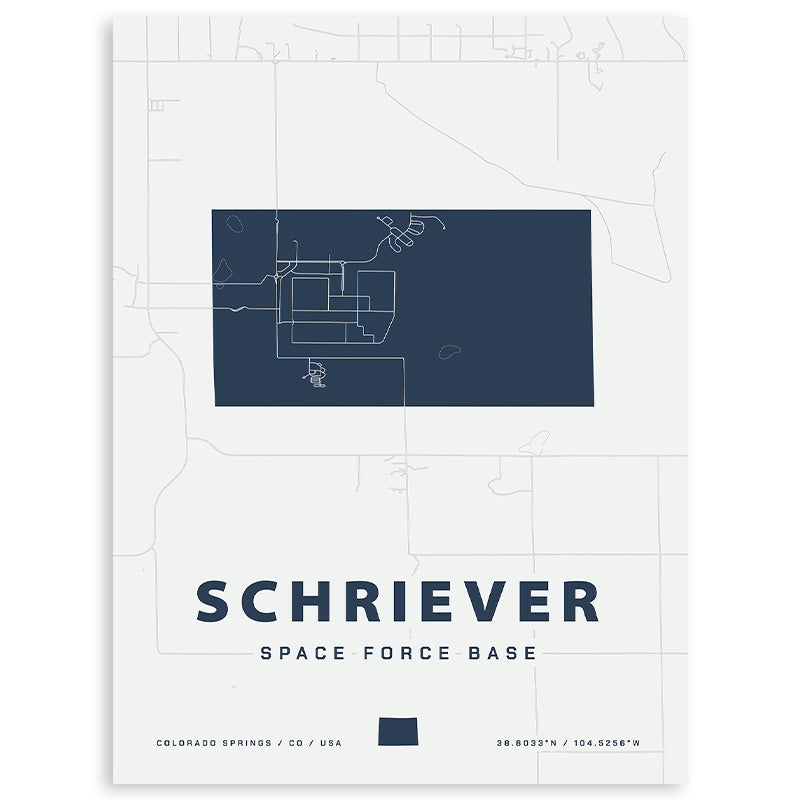 Schriever Space Force Base Map Print