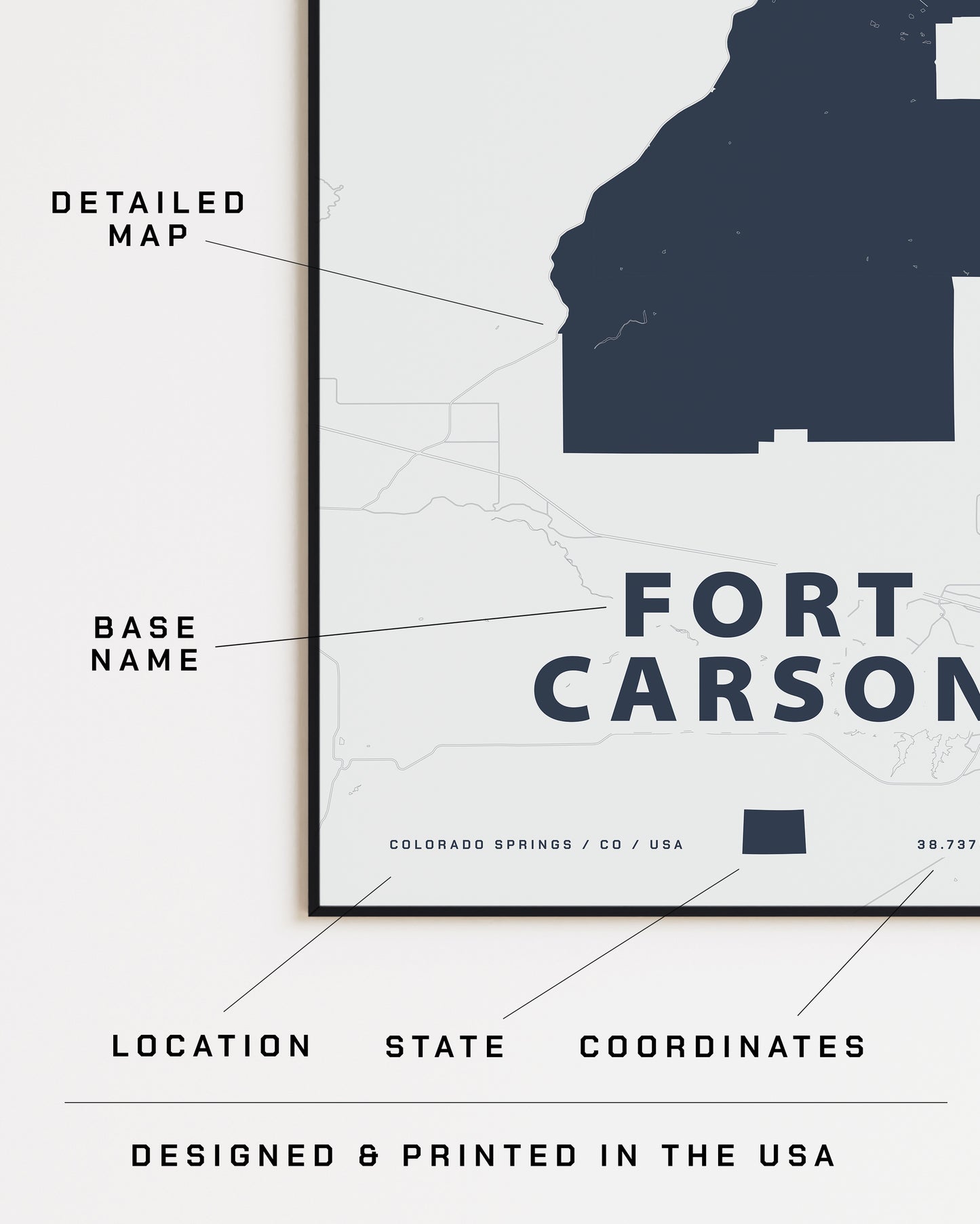Fort Carson Map Print