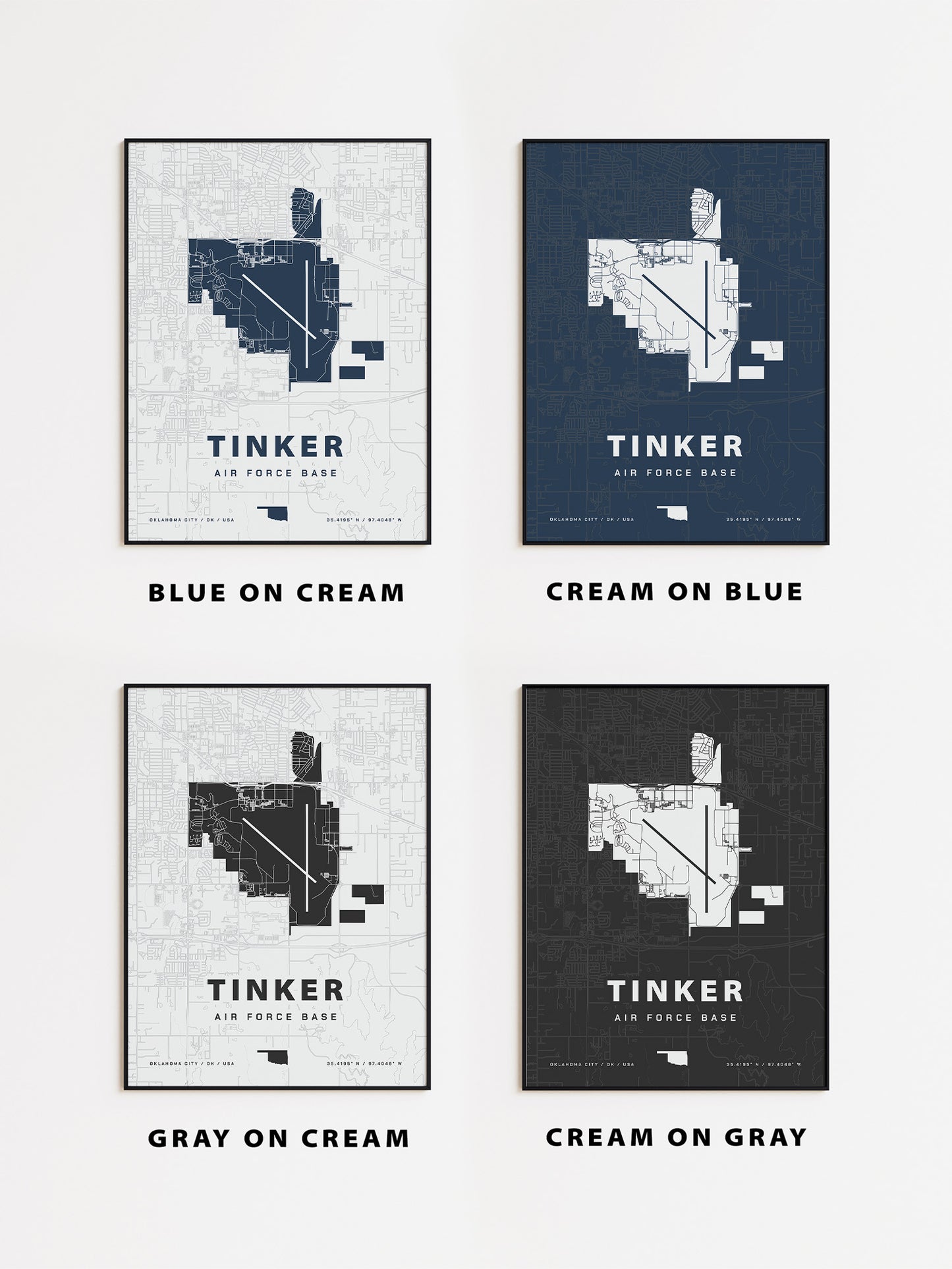 Tinker Air Force Map Print