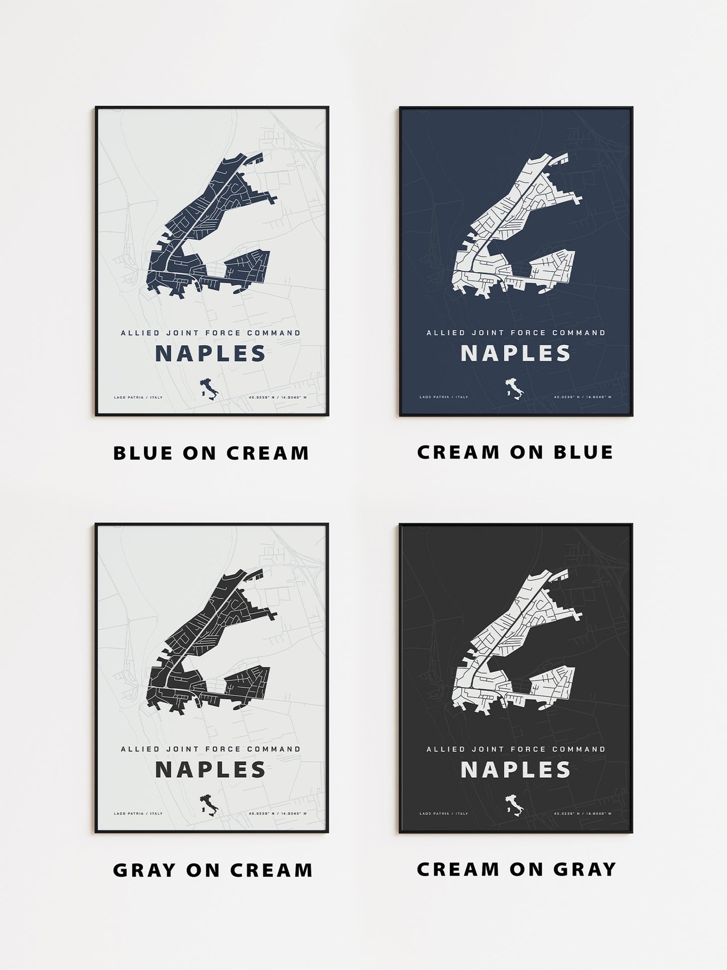 Allied Joint Force Command Naples Map Print