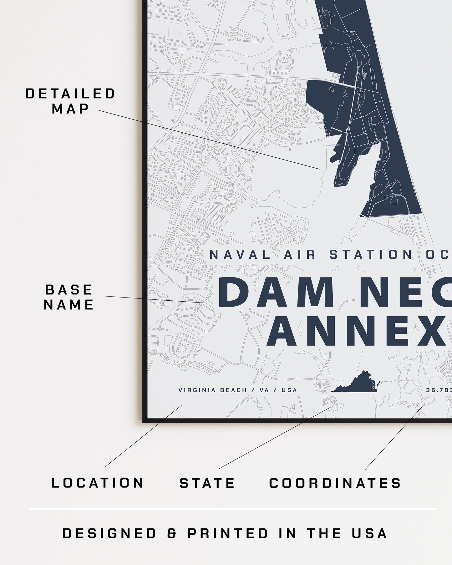 NAS Oceana Dam Neck Annex Map Print