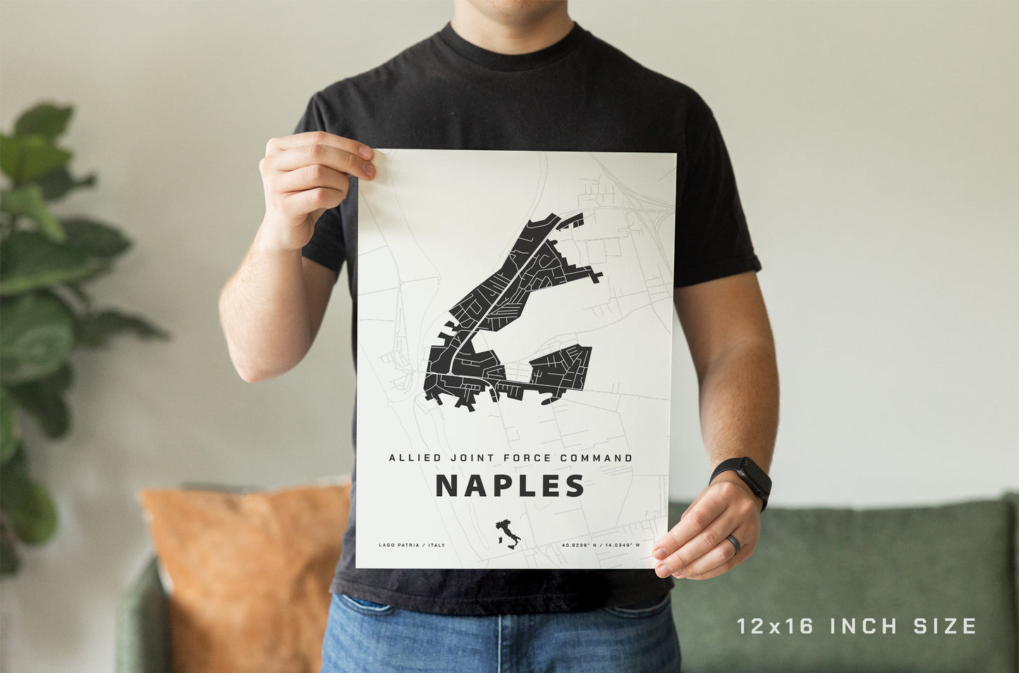 Allied Joint Force Command Naples Map Print