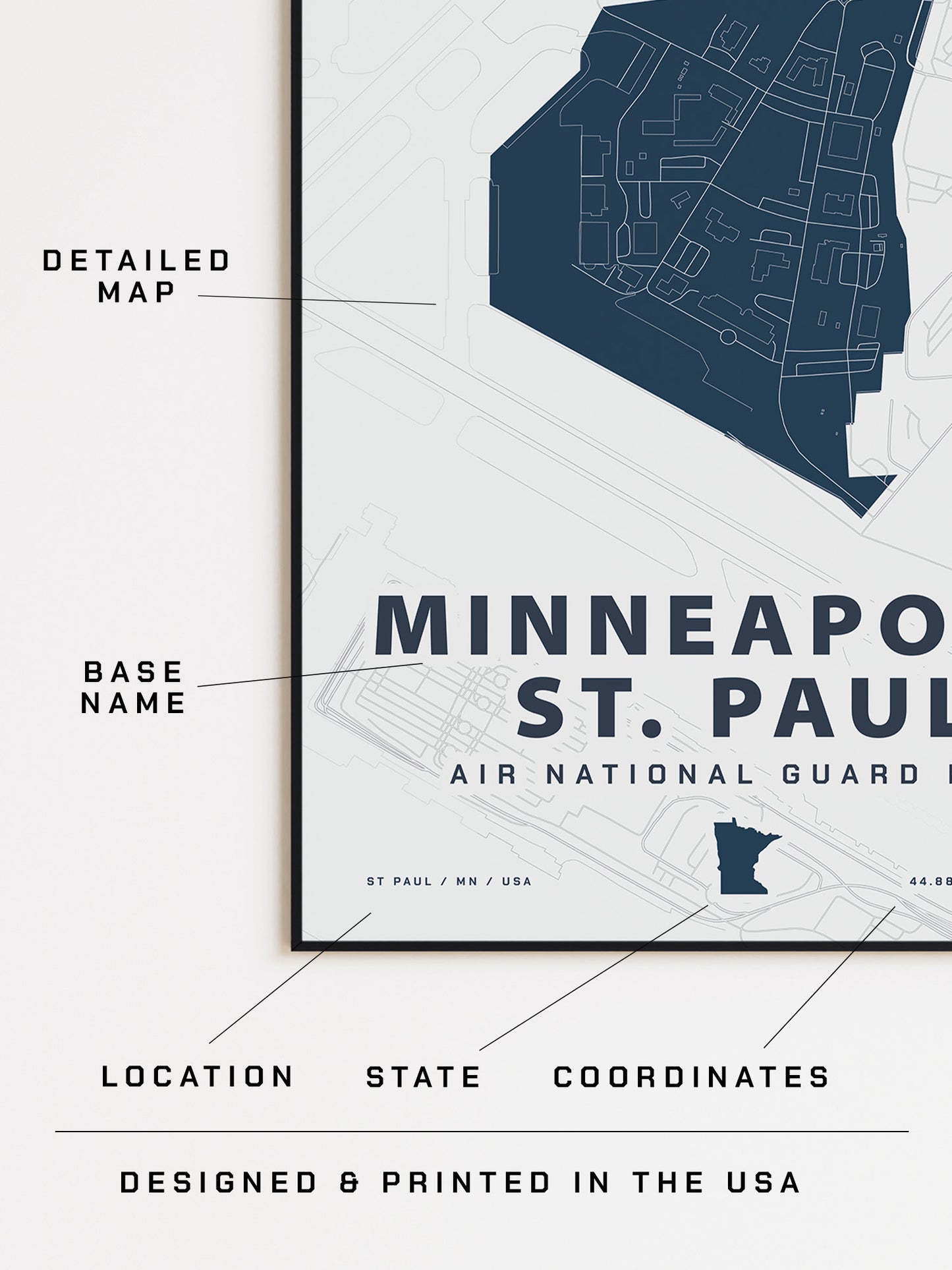 Minneapolis St. Paul Air National Guard Base Map Print