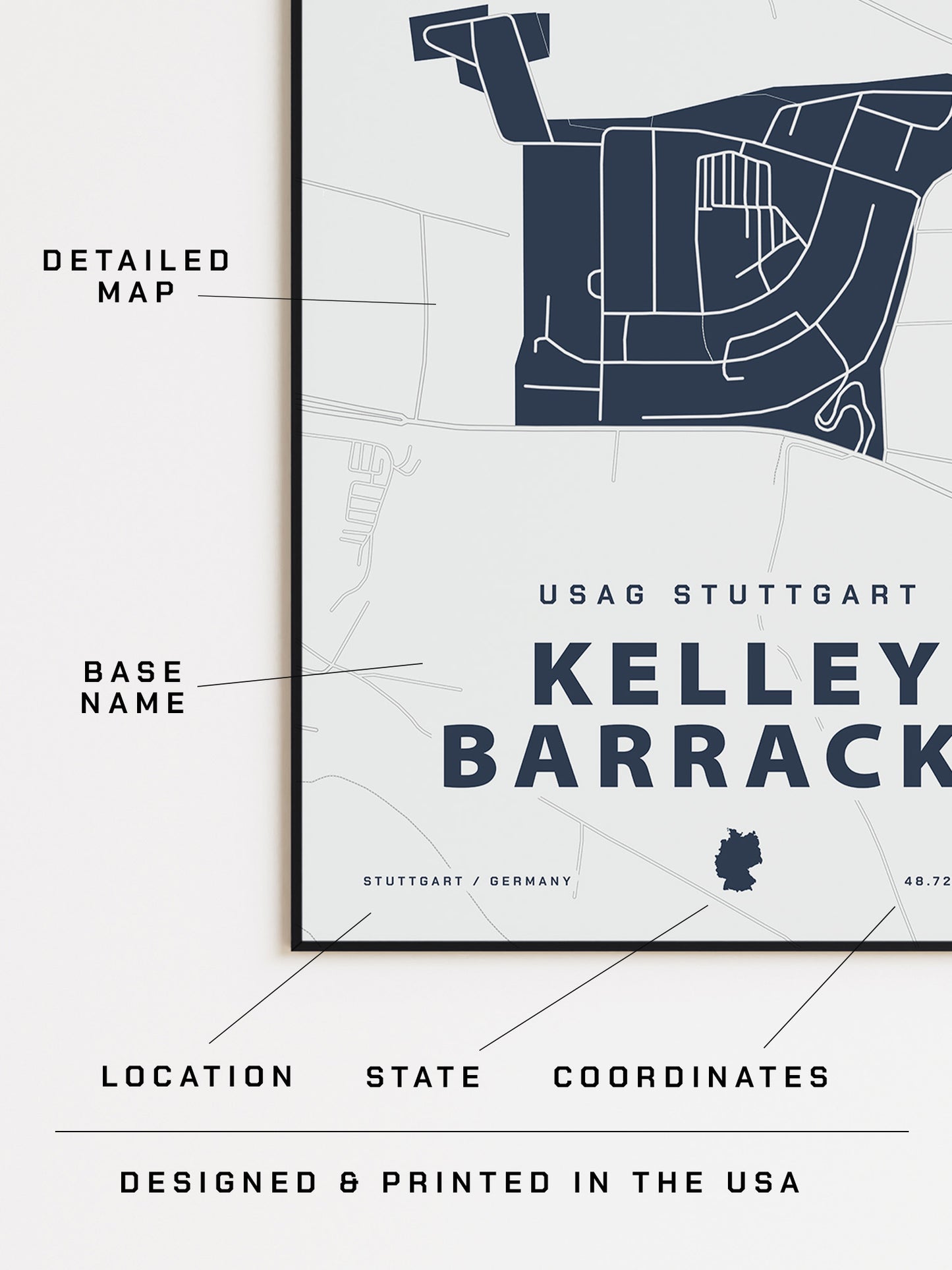 USAG Stuttgart - Kelley Barracks Map Print