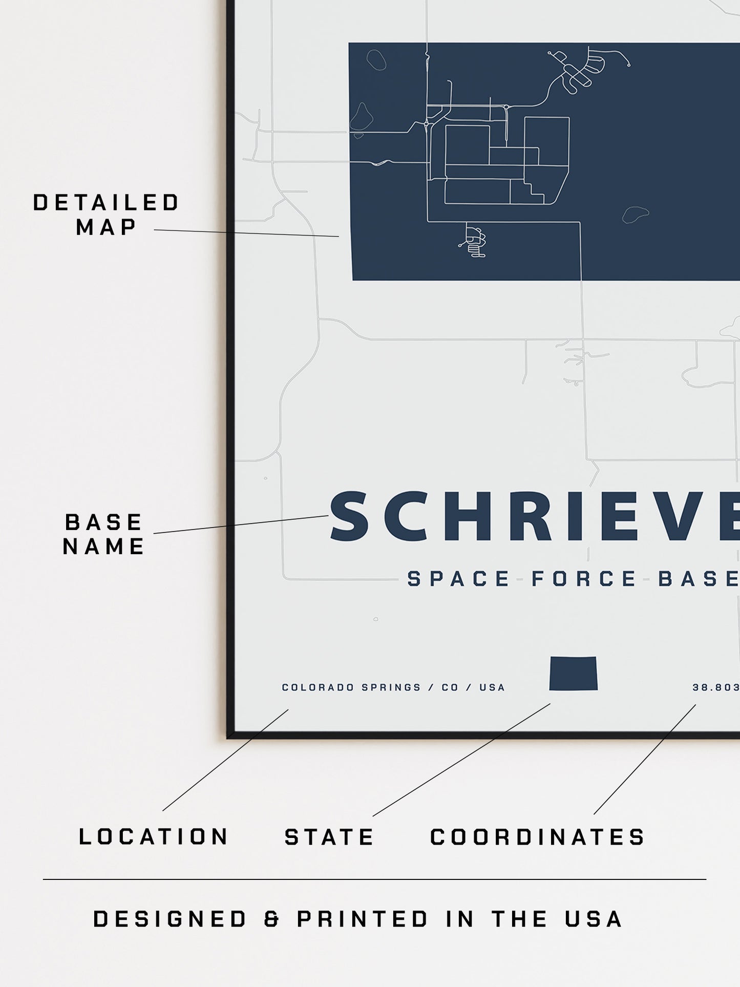 Schriever Space Force Base Map Print