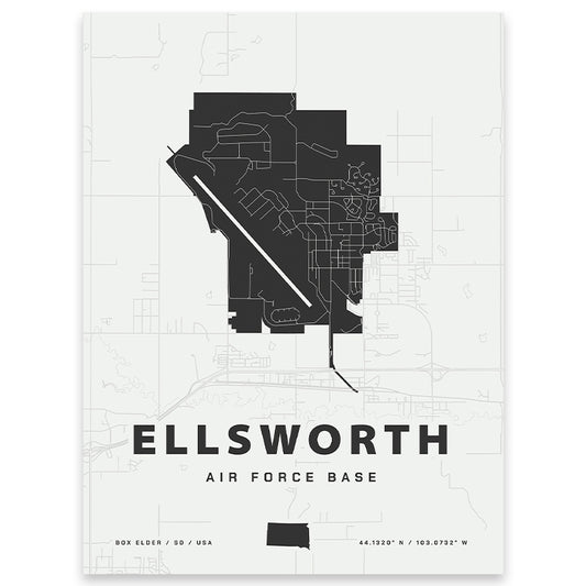 Ellsworth Air Force Base Map Print