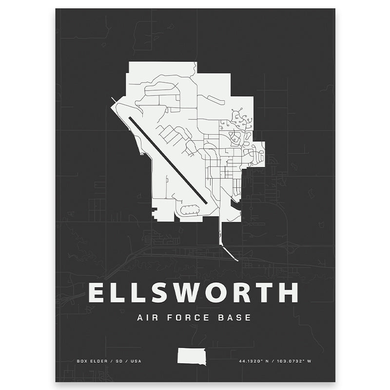 Ellsworth Air Force Base Map Print
