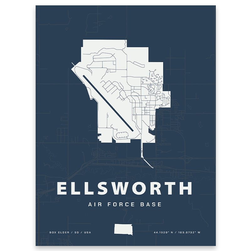 Ellsworth Air Force Base Map Print