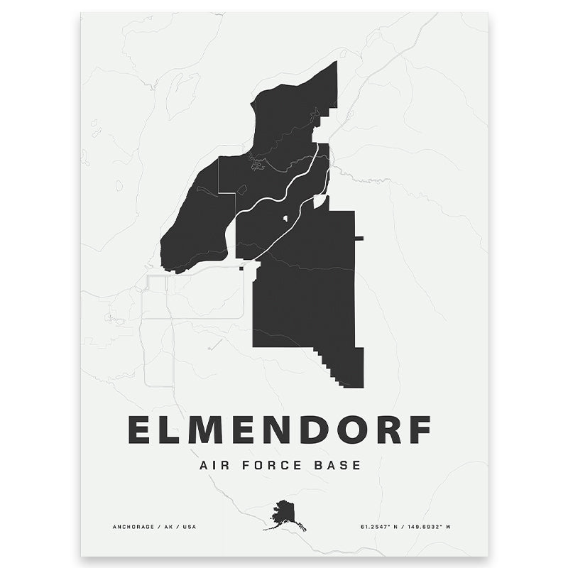 Elmendorf Air Force Base Map Print