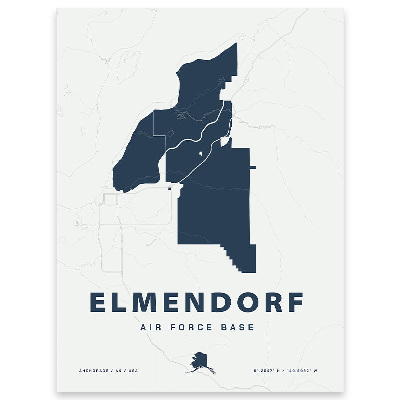 Elmendorf Air Force Base Map Print