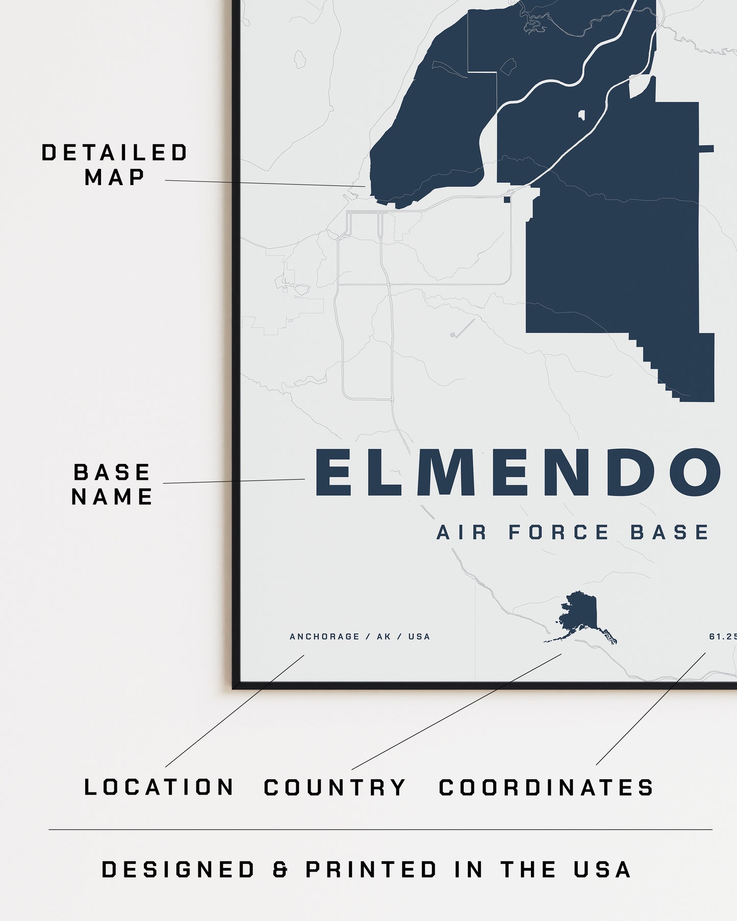 Elmendorf Air Force Base Map Print
