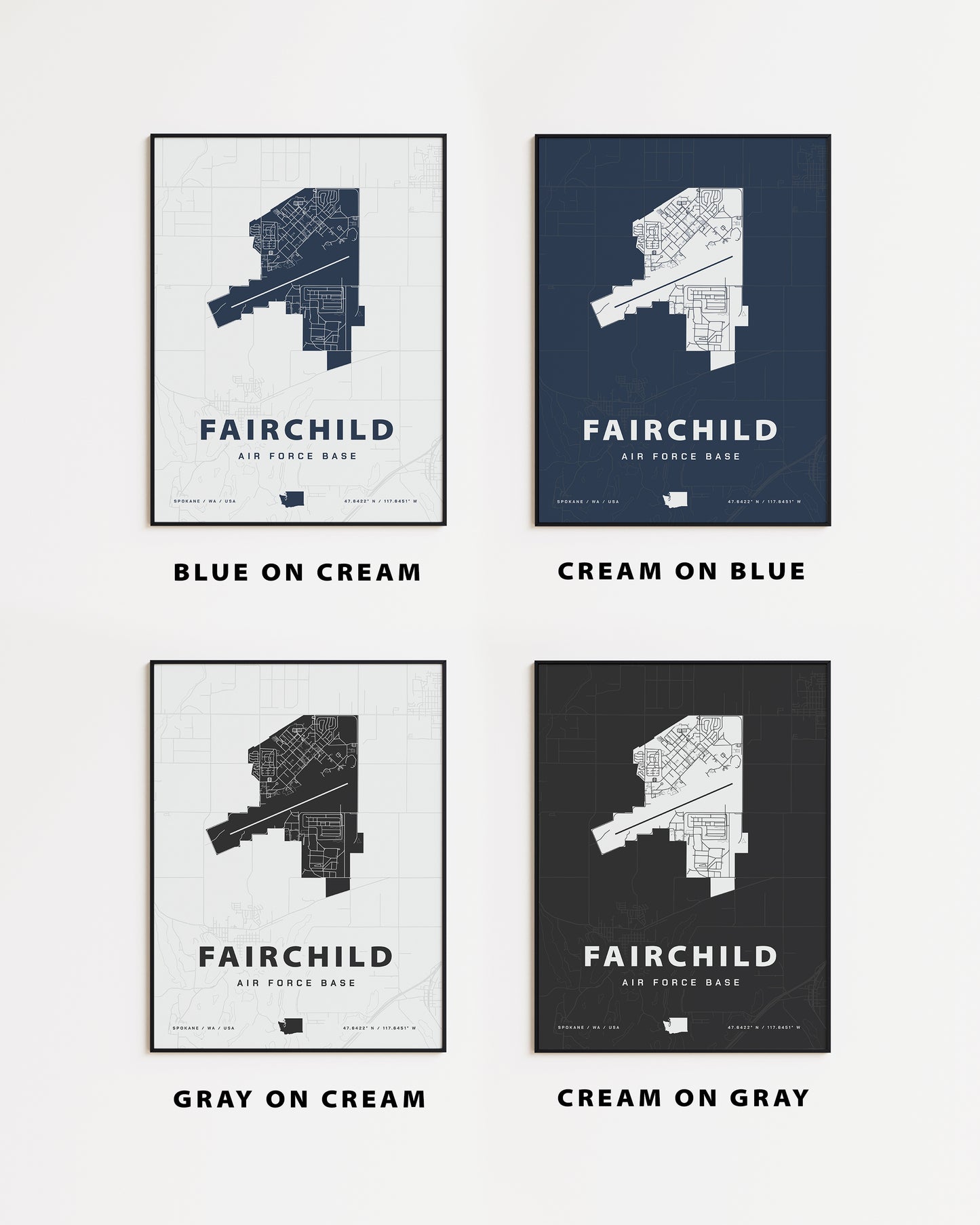 Fairchild Air Force Base Map Print