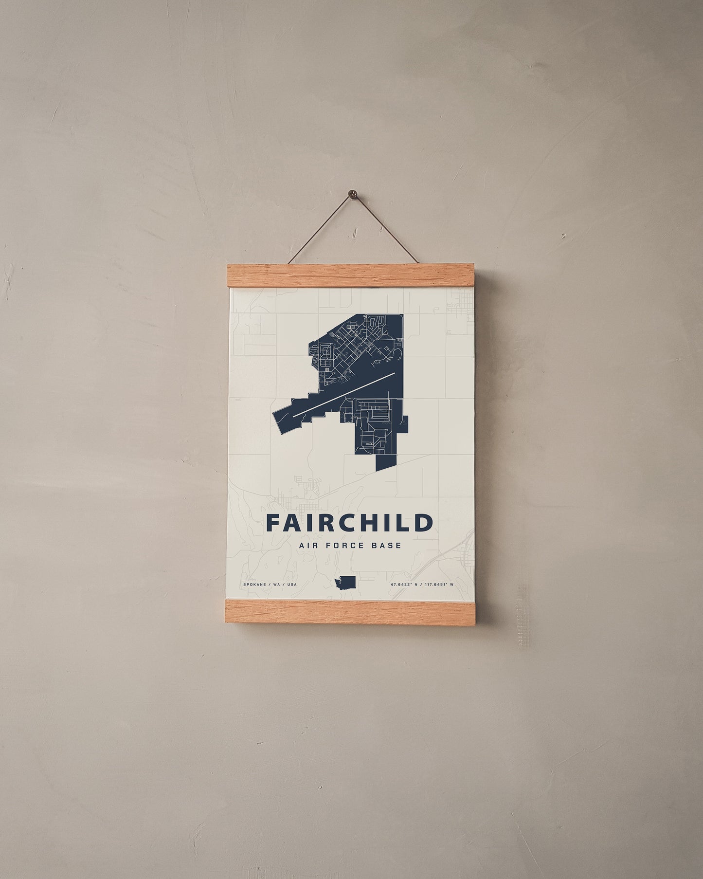 Fairchild Air Force Base Map Print