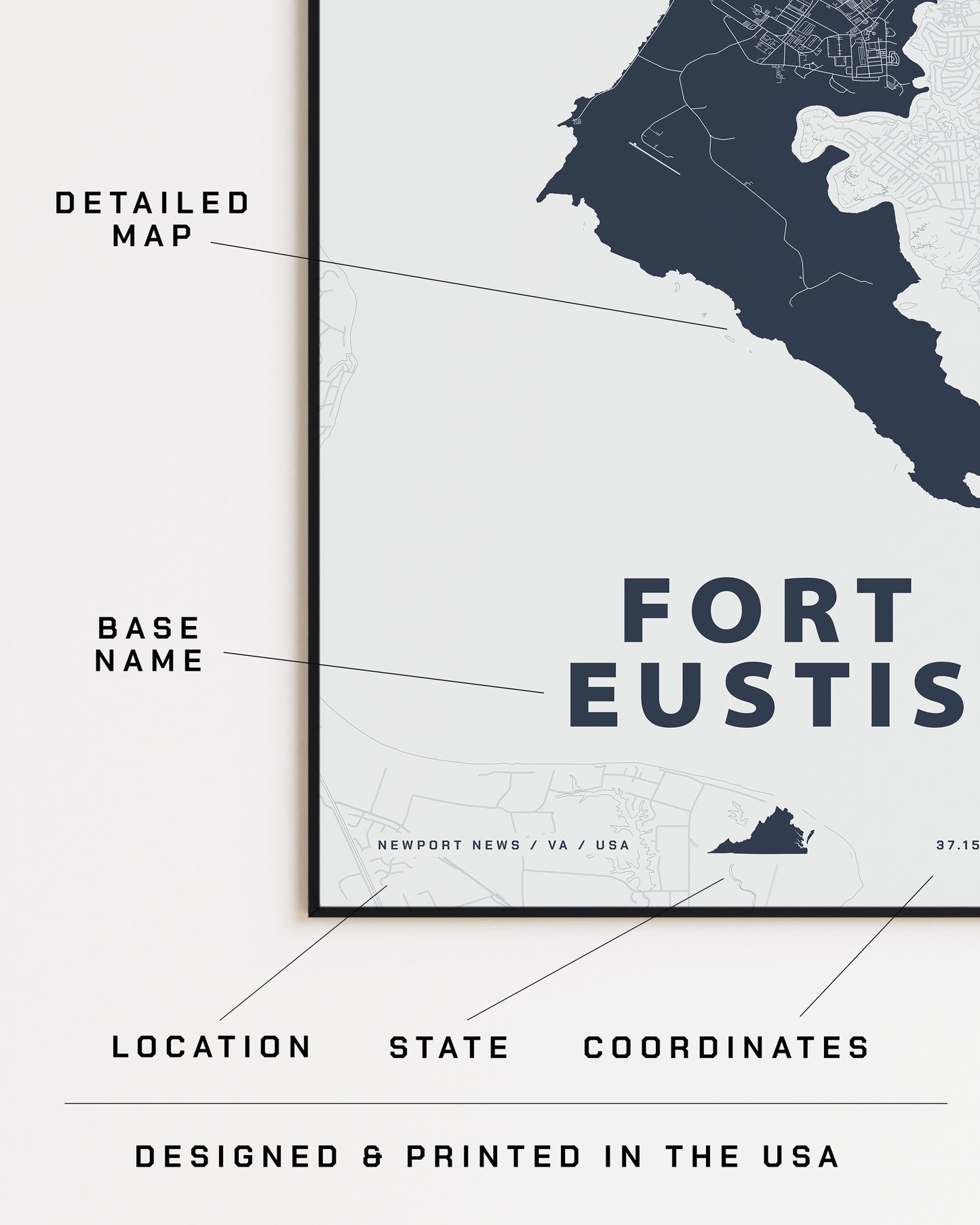 Fort Eustis Map Print