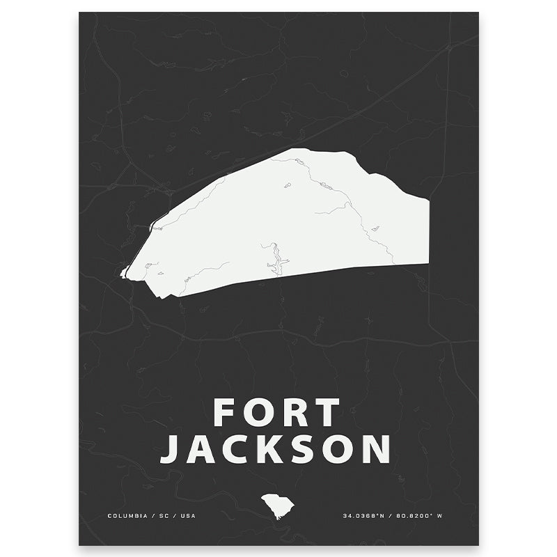 Fort Jackson Map Print U.S. Army Home Base Maps