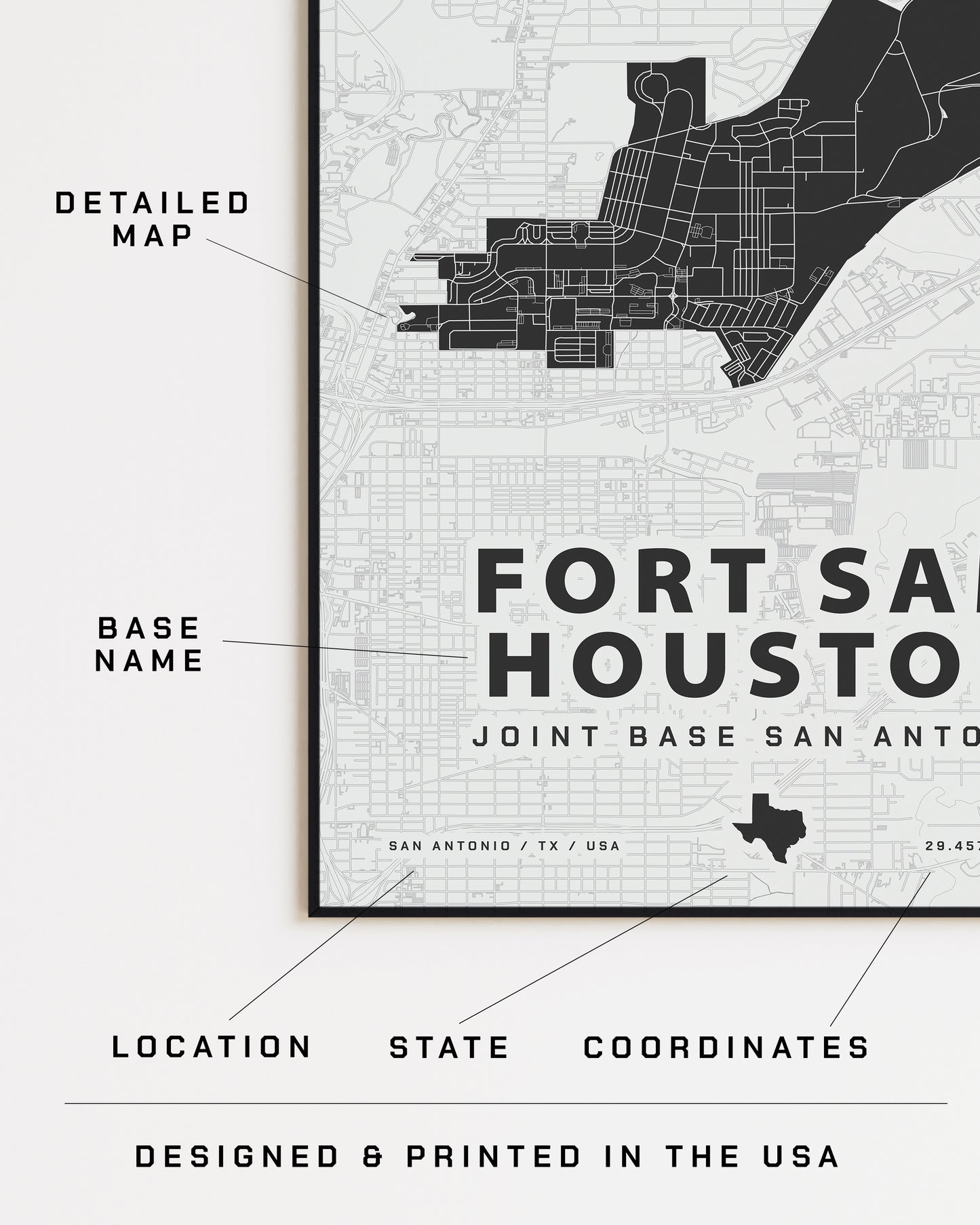 Fort Sam Houston Map Print