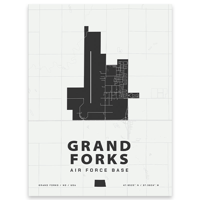Grand Forks Air Force Base Map Print
