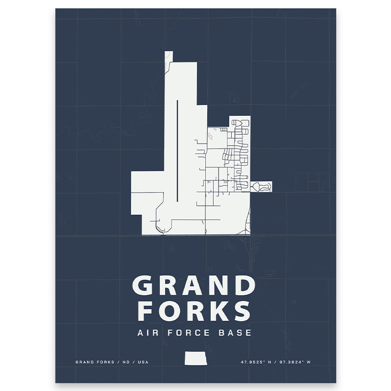 Grand Forks Air Force Base Map Print