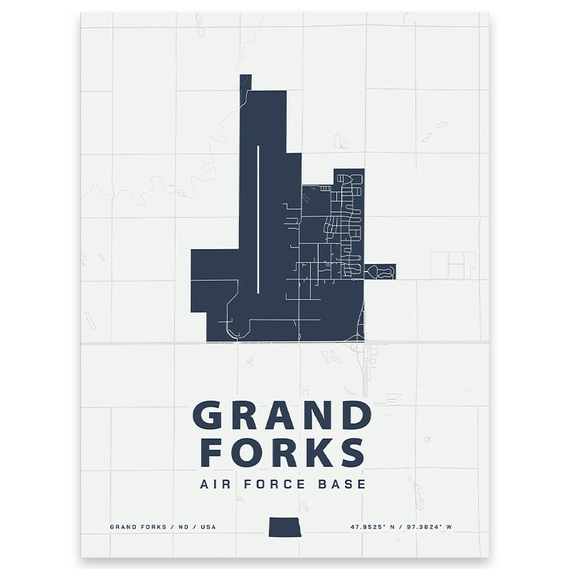 Grand Forks Air Force Base Map Print