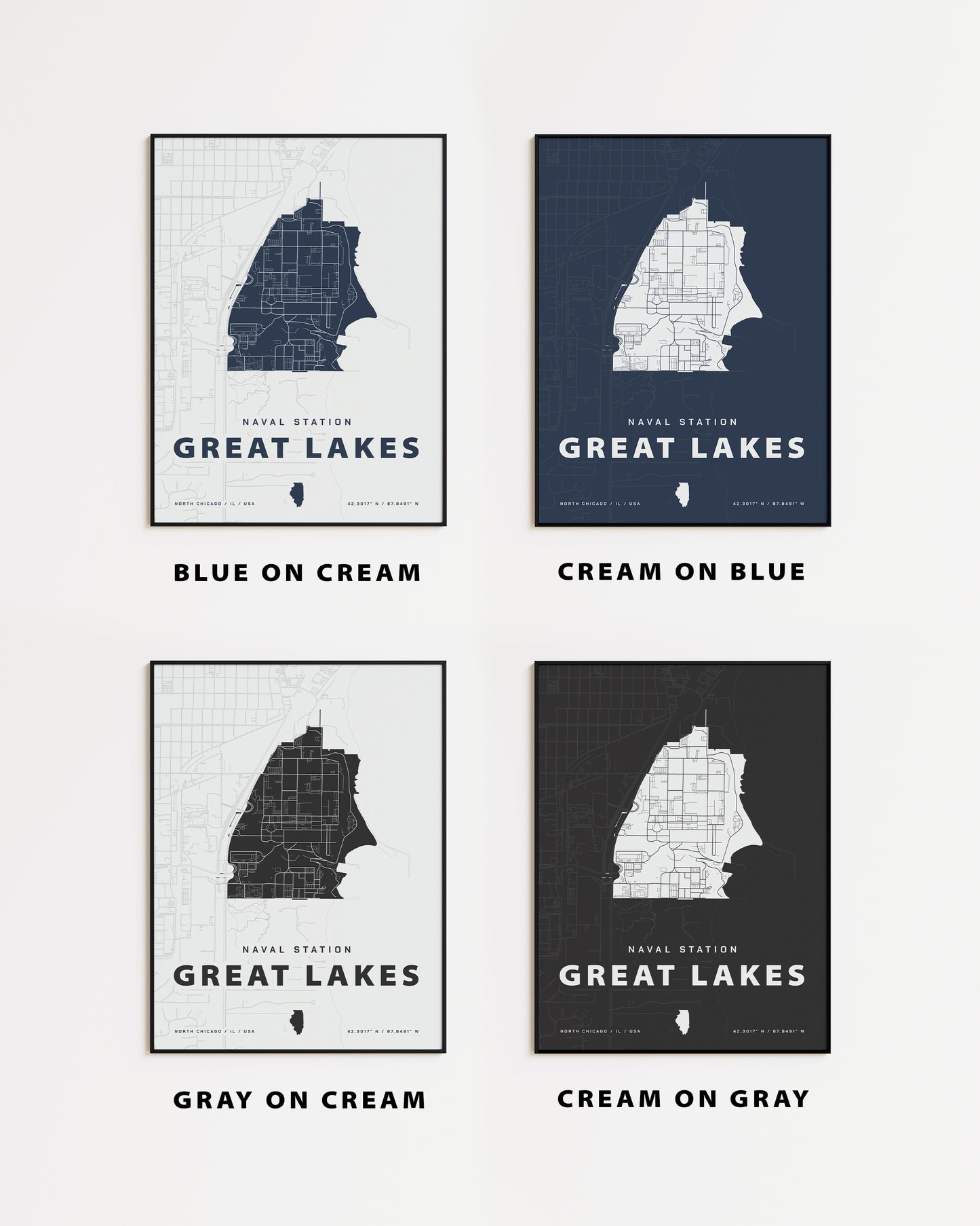 Naval Station Great Lakes Map Print