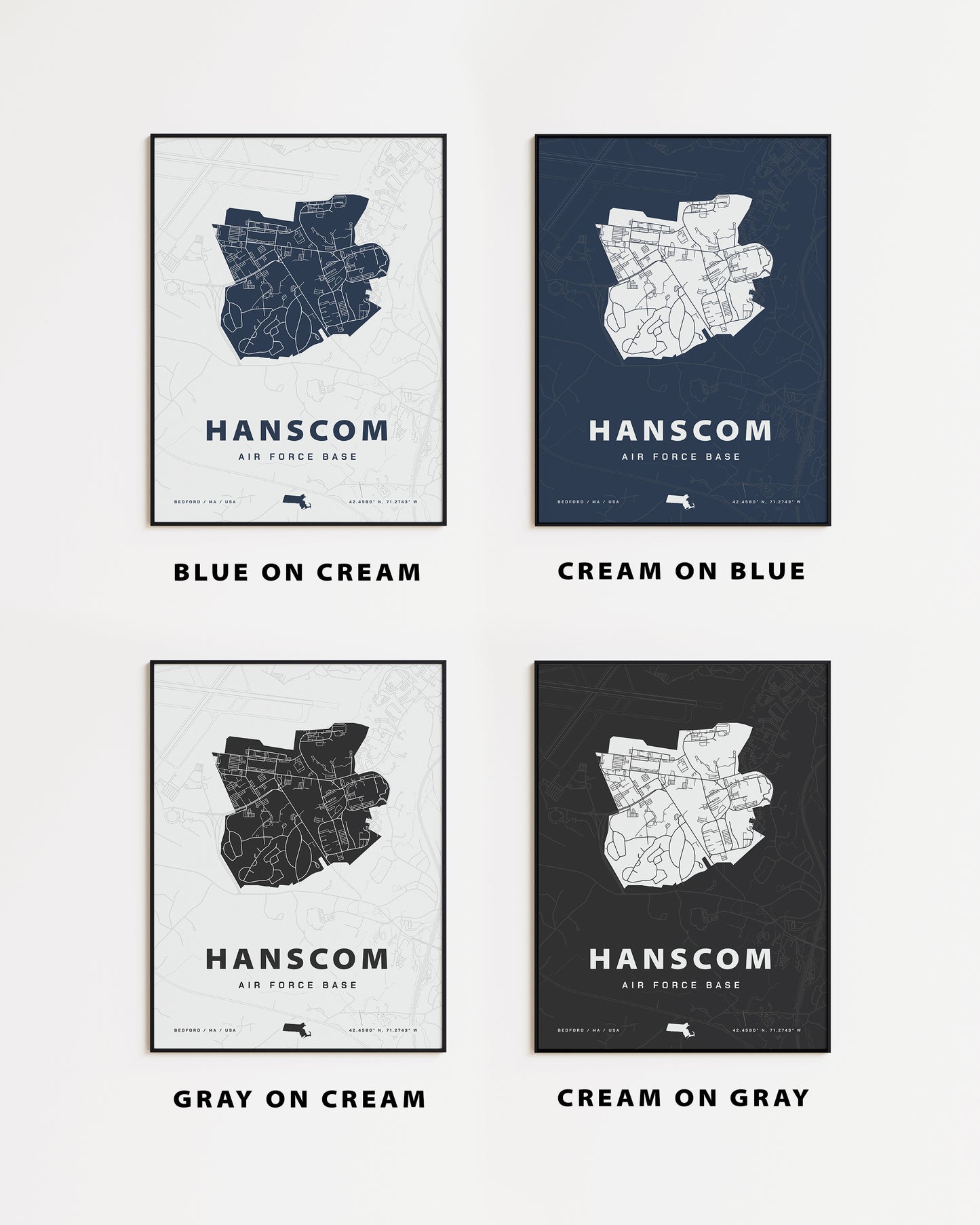 Hanscom Air Force Base Map Print