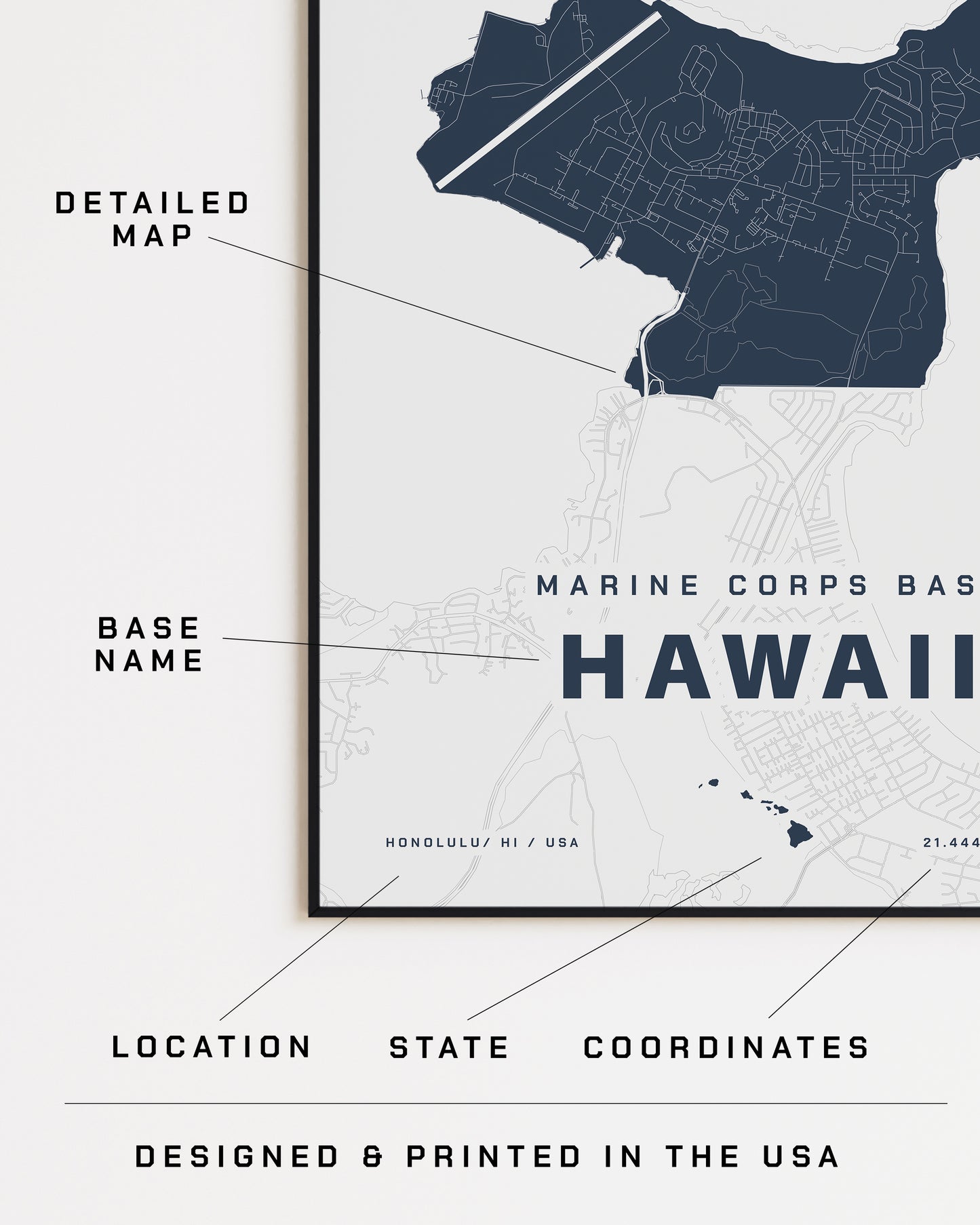 Marine Corps Base Hawaii Map Print