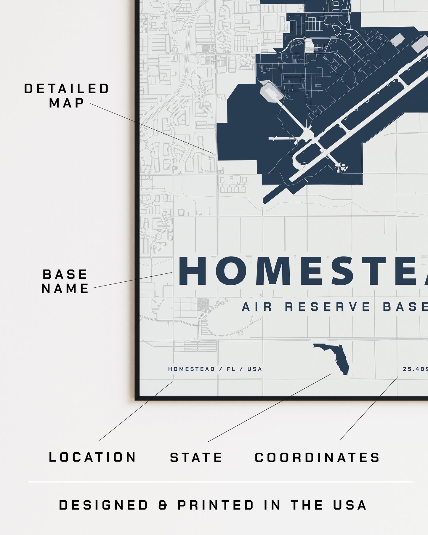 Homestead Air Reserve Base Map Print