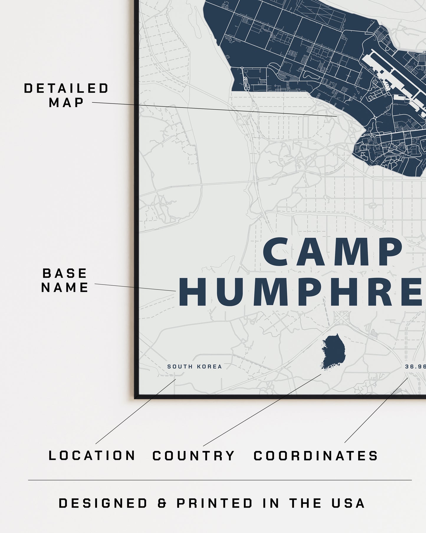 Camp Humphreys Map Print