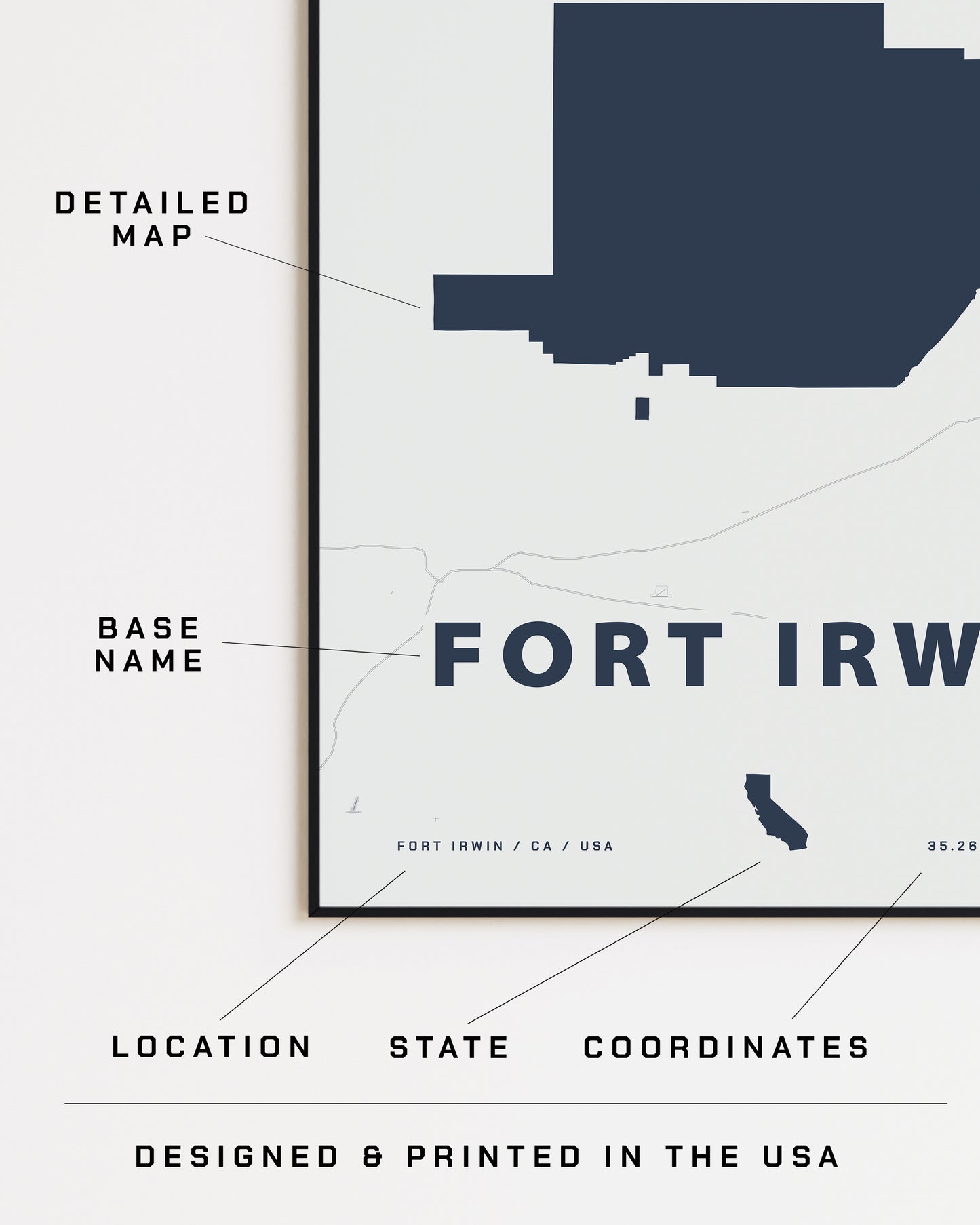 Fort Irwin Map Print