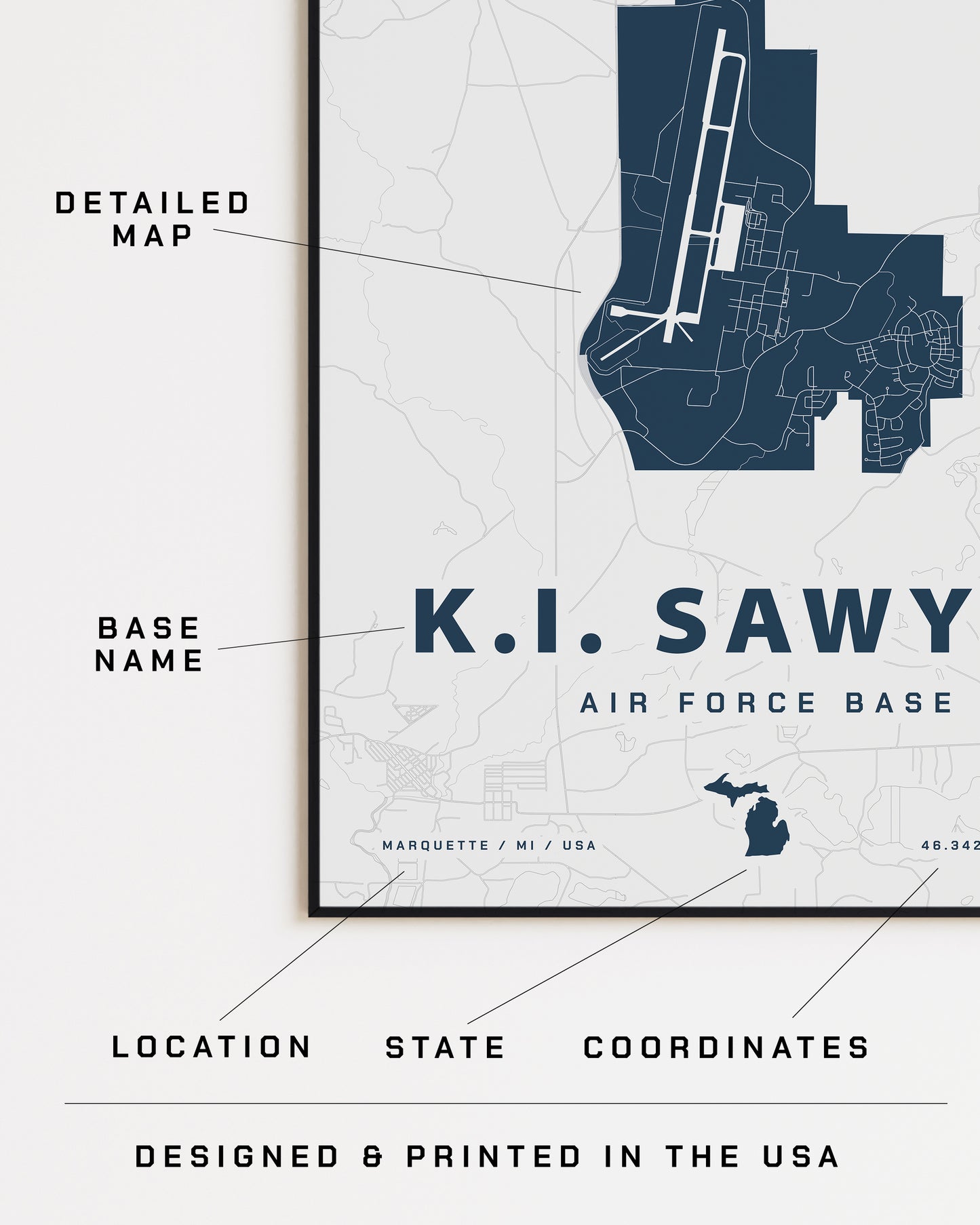 K.I. Sawyer Air Force Base Map Print