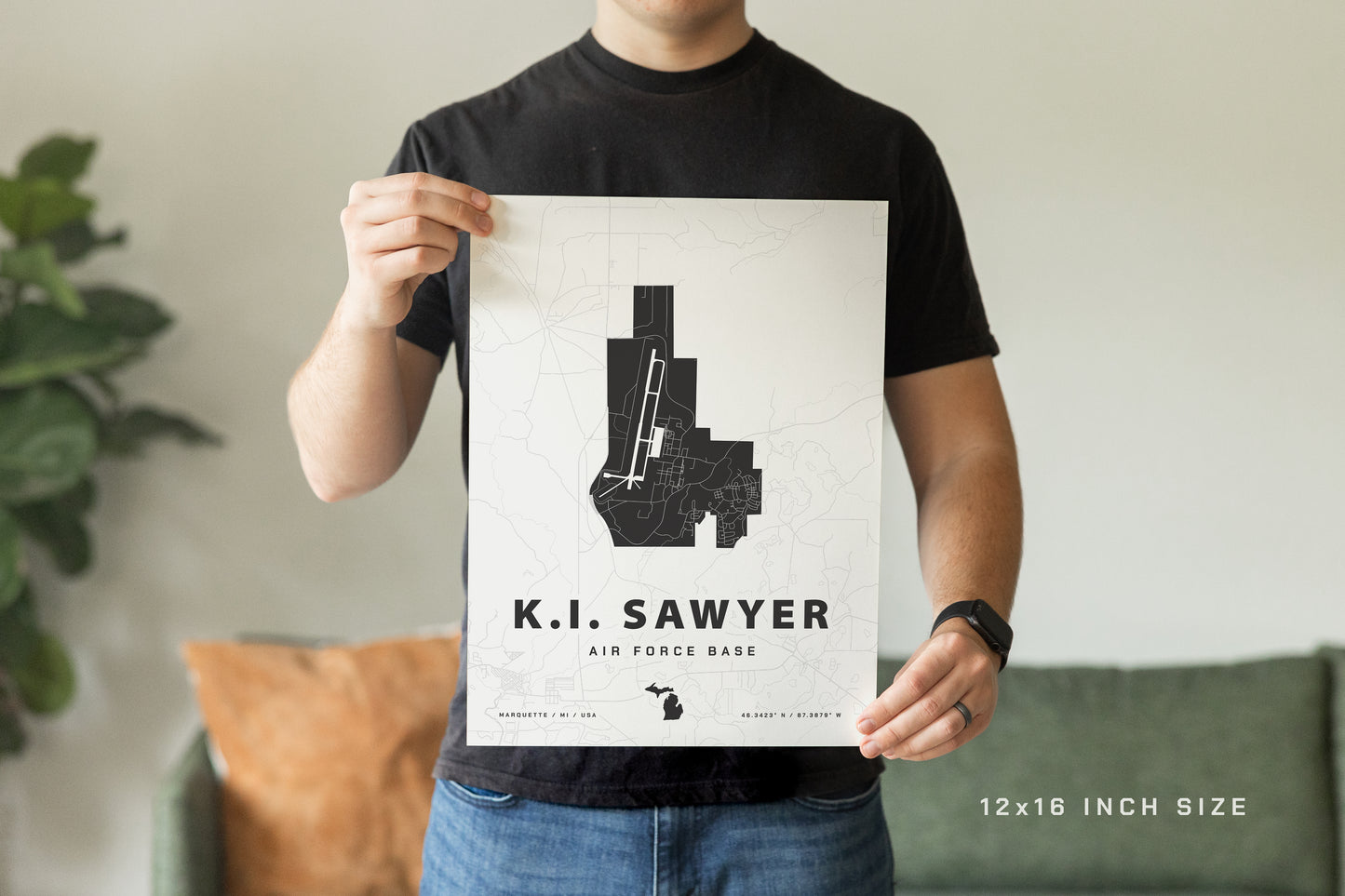 K.I. Sawyer Air Force Base Map Print